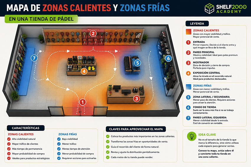 mapa zona de una tienda padel